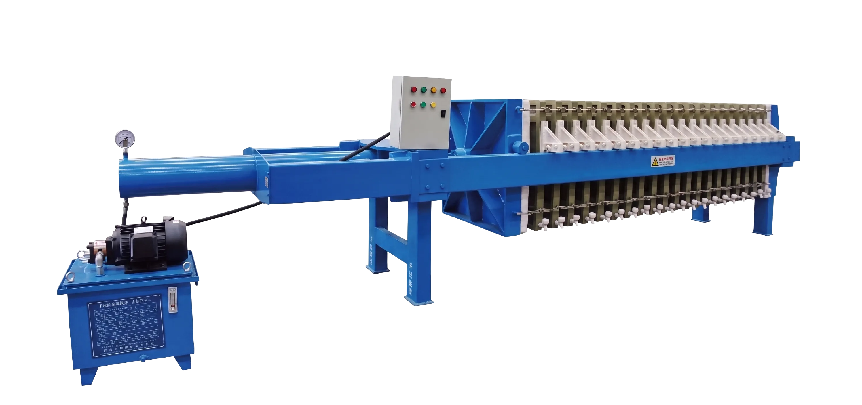 Filter Press Once Open Plate Sistem Tarik Rantai Stainless Steel Buka Plat Serentak Hydrovia